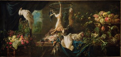 Csendélet - játék, zöldség, gyümölcs, kakadu alkotó: Adriaen van Utrecht