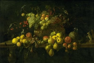Csendélet gyümölccsel az asztalon alkotó: Adriaen van Utrecht