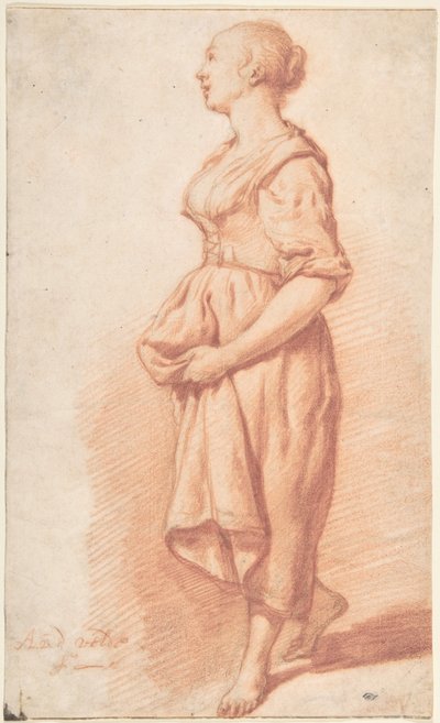 Ein junges Mädchen, das nach links geht alkotó: Adriaen van de Velde
