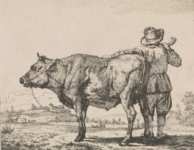 Ember állt a bika alkotó: Adriaen van de Velde