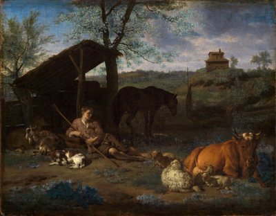 Pihenő pásztor a nyájával alkotó: Adriaen van de Velde