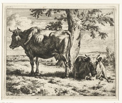Két tehén egy fa alatt Tehenek és juhok (sorozat címe) alkotó: Adriaen van de Velde