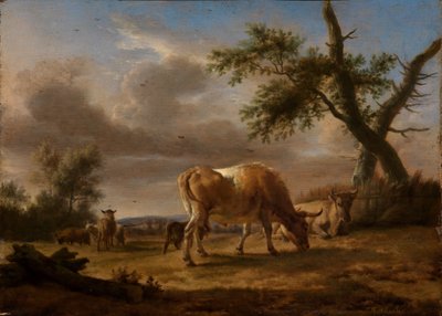 Legelésző szarvasmarhák és juhok alkotó: Adriaen van de Velde