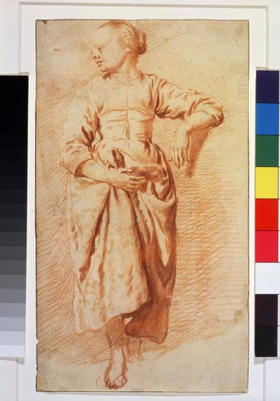 Nő paraszti ruhában. 1670-1675 (kréta) alkotó: Adriaen van de Velde