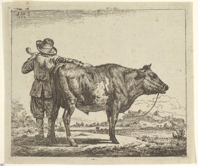 Fiatal pásztor bikával, a különböző állatokból, 1659. alkotó: Adriaen van de Velde