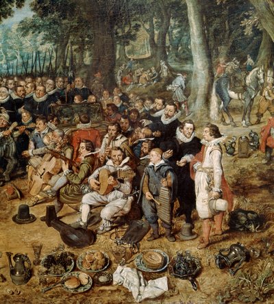 A Hollandia és Spanyolország közötti 1609-es fegyverszünet allegóriája, részlet, 17. század alkotó: Adriaen van de Venne