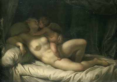 Amor Kissing Venus alkotó: Adriaen van der Werff (manner of)