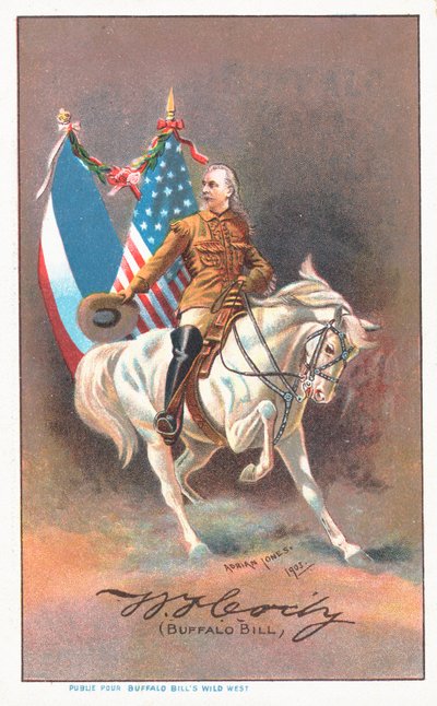 Buffalo Bill fehér lovon lovagol alkotó: Adrian Jones