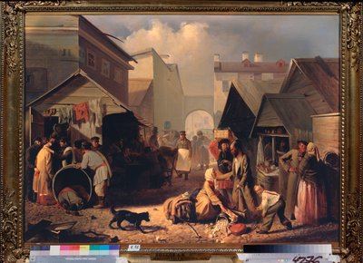 Buvette a Saint Petersburg (üdítőbódé Szentpéterváron) – Adrian Markovich Volkov (1827-1873) festménye, olaj, vászon alkotó: Adrian Markovich Volkov