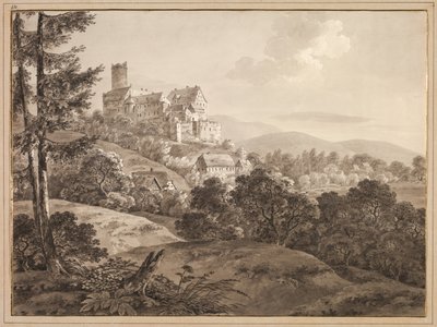 Kilátás a Gnandstein-kastélyra, c. 1795. alkotó: Adrian Zingg