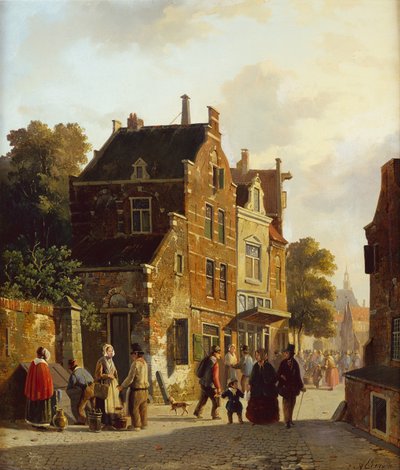Alakok egy forgalmas utcában alkotó: Adrianus Eversen