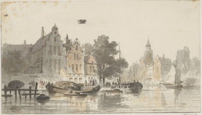 Városkép csatornával alkotó: Adrianus Eversen