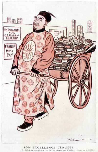 Rajzfilm Paul Claudel francia költőről és drámaíróról - Barrère, a "" Fantasio" című filmben, 1927.01.01. alkotó: Adrien Barrere