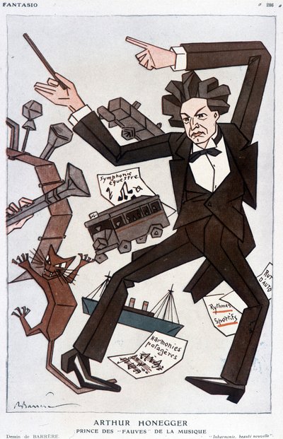 Arthur Honegger rajzfilmje "A zene hercege", svájci zeneszerző (1892-1955) - Barrère, a "" Fantasio""-ban, 1930.01.01. alkotó: Adrien Barrere