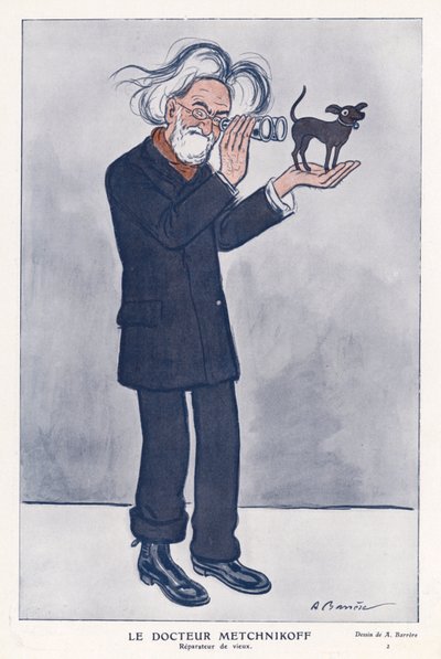 Elie Metchnikoff orosz zoológus (színes lito) alkotó: Adrien Barrere