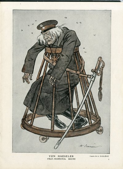 Fantasio, kb. 1916_6_1 - A Barrere (1874-1931) illusztrációja: 14-18-as háború, Németország Poroszország, Igazoló dátumok - Von Haesler - Senilisation alkotó: Adrien Barrere