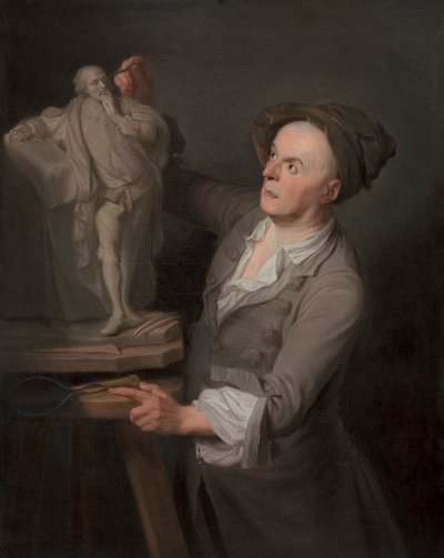Louis-Francois Roubiliac Shakespeare emlékművét modellezi alkotó: Adrien Carpentiers