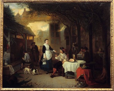 Egy úriember egy 17. századi fogadóban Adriaan de Braekeleer (1818-1904) festménye 1868 V. 0,74x0,92 m Párizs, Musee d