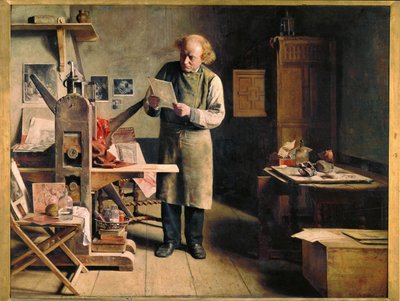 The Printer (festmény vászonra) alkotó: Adrien Ferdinand de Braekeleer