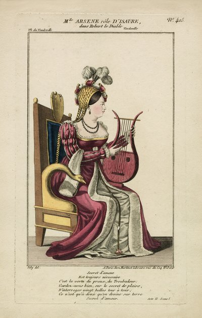 Miss Arsene Isaure szerepében, Párizs 1812 (nyomtatás) alkotó: Adrien Joly