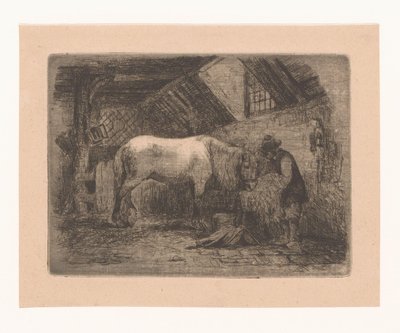 Ló egy istállóban alkotó: Adrien Joseph Verhoeven Ball