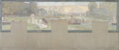 A nogent-sur-marne-i városháza vázlata: Le repos - la navigation, 1889 tavasza (olaj, vászon) alkotó: Adrien Karbowsky