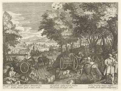 Szeptember (cím az objektumon) A tizenkét hónap (sorozat címe) alkotó: Egidius  Sadeler (II)
