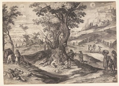 Július/Augusztus, a Tizenkét hónapból alkotó: Aegidius Sadeler II