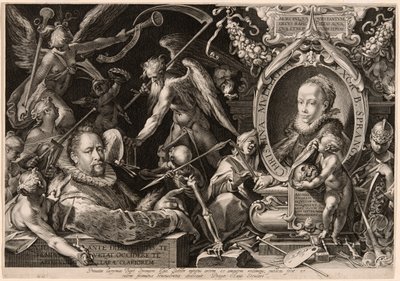 Bartolomaeus Spranger portréja, felesége halálának allegóriájával, Christina Müller alkotó: Aegidius Sadeler II