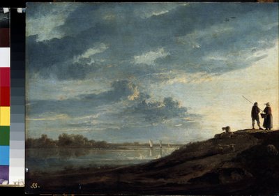 ""Naplemente a folyó felett"" (Naplemente a folyó felett) Albert (Aelbert vagy Aelbrecht) Cuyp festménye (1620-1691) 1650 kb. Méret: 38,5x53 cm Ermitázs Múzeum, Szentpétervár alkotó: Aelbert Cuyp