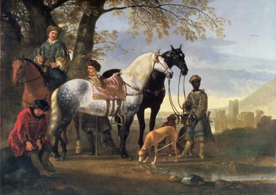 Megálltak a vadászok, 1650 körül alkotó: Aelbert Cuyp