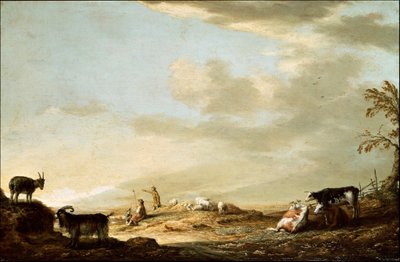 Tájkép szarvasmarhával és figurákkal alkotó: Aelbert Cuyp