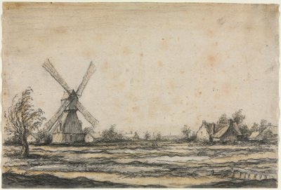 Táj szélmalommal egy tanya mellett, 1642-1644. alkotó: Aelbert Cuyp