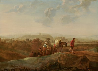 Vándorló parasztok egy déli tájban alkotó: Aelbert Cuyp