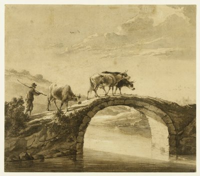 Három tehén a hídon (Lugt 16) alkotó: Aelbert Cuyp