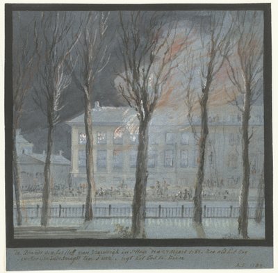Tűz a francia nagykövet hágai házában, 1782. március 27-én alkotó: Aert Schouman