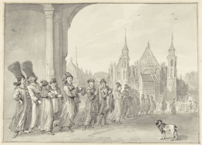 A moszkvai cár nagykövetsége úton a hágai államgyűlésre, 1631. november 4. alkotó: Aert Schouman