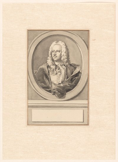 Abraham van Hoey portréja, ovális, bal oldalon alkotó: Aert Schouman