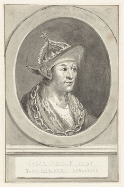 VII. Adolf nassaui császár portréja, ovális, jobbra néz alkotó: Aert Schouman