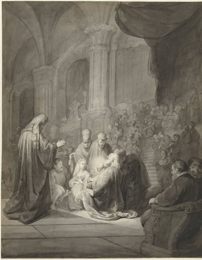 Simeon a templomban alkotó: Aert Schouman