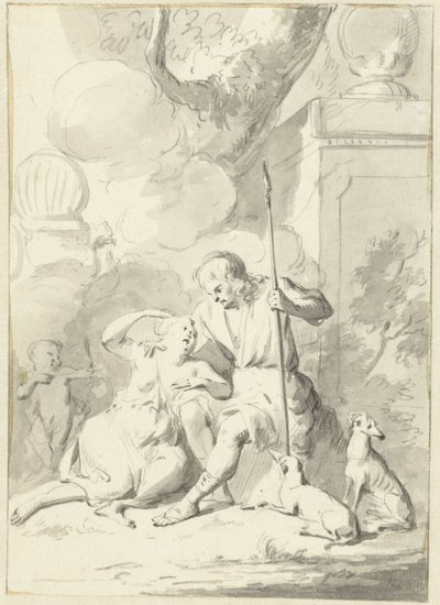 Venus en Adonis (?) alkotó: Aert Schouman