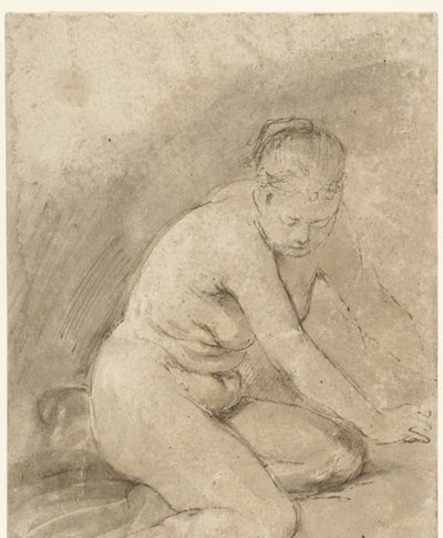 Térdelő női akt kitárt karokkal alkotó: Aert de Gelder (attributed to)