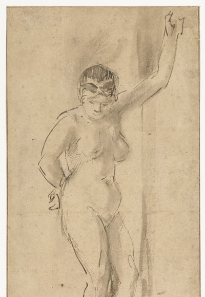 Álló női akt felemelt karral alkotó: Aert de Gelder (attributed to)