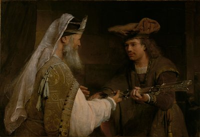 Ahimélek átadja Góliát kardját Dávidnak alkotó: Aert de Gelder