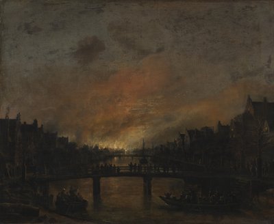 Tűz Amszterdamban éjjel alkotó: Aert van der Neer