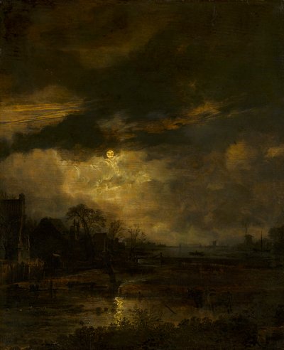 Tájkép naplementekor alkotó: Aert van der Neer