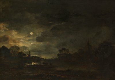 Táj a holdfényben alkotó: Aert van der Neer
