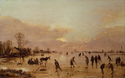 Téli táj naplementekor (olaj, vászon) alkotó: Aert van der Neer