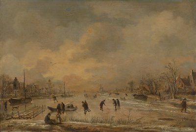 Téli táj házakkal alkotó: Aert van der Neer