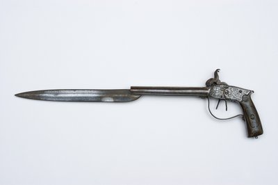 Dupla csövű ütős pisztoly, 1840 körül (acél, sárgaréz és kürt) alkotó: African